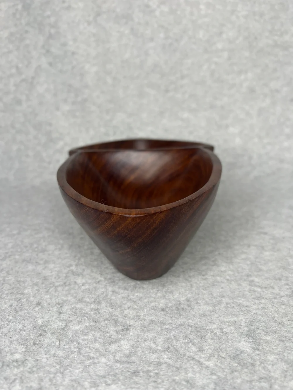 Crate&Barrel Vintage MCM Brown Acorn Wood Divided Serving Dish 12